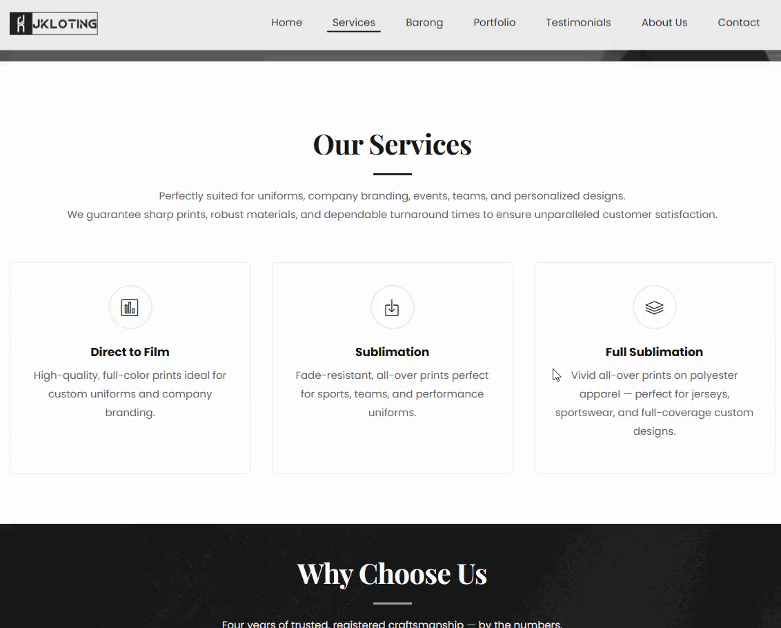 J.Kloting — Apparel Marketing & Quote Site