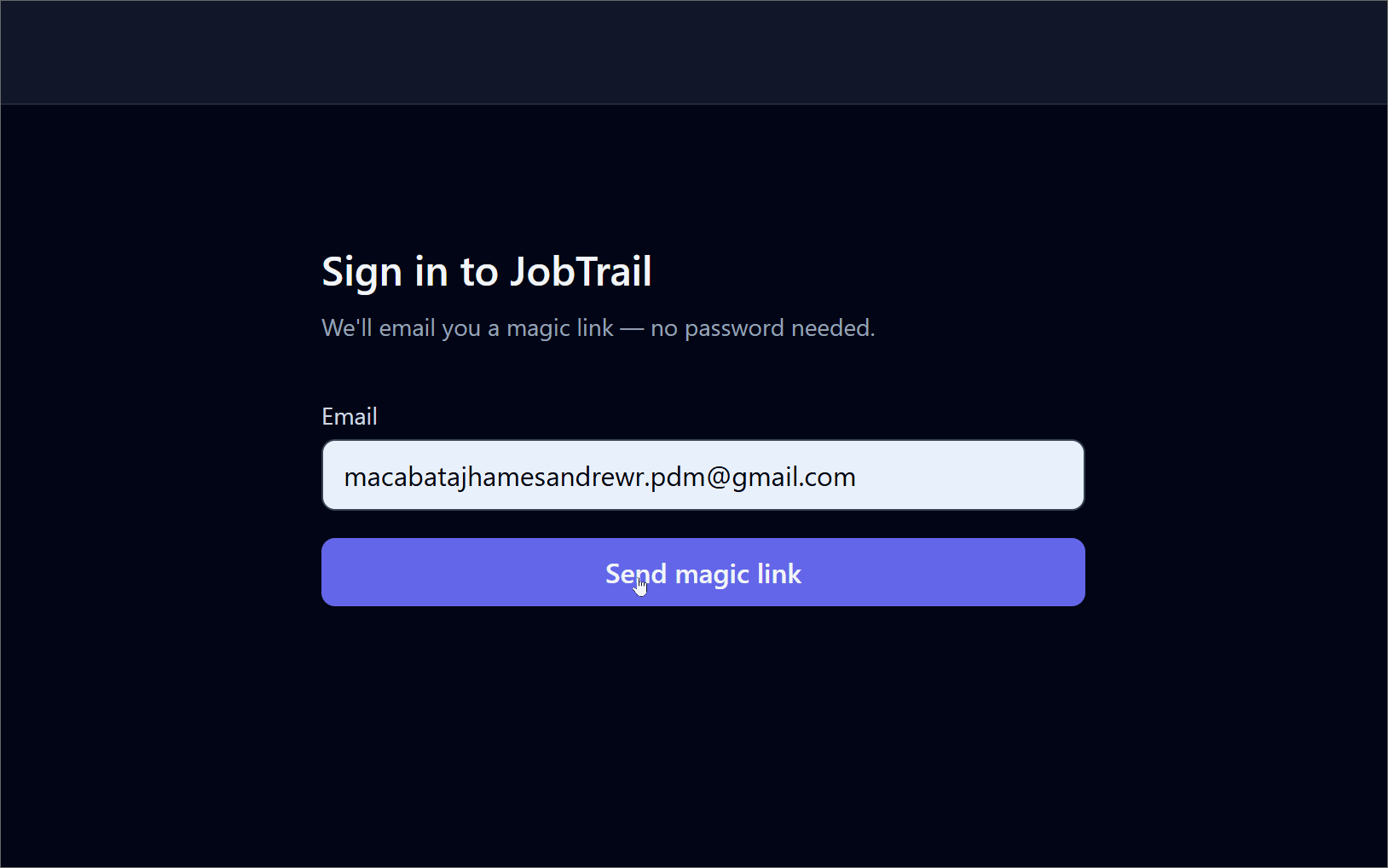 JobTrail — Job Application Tracker