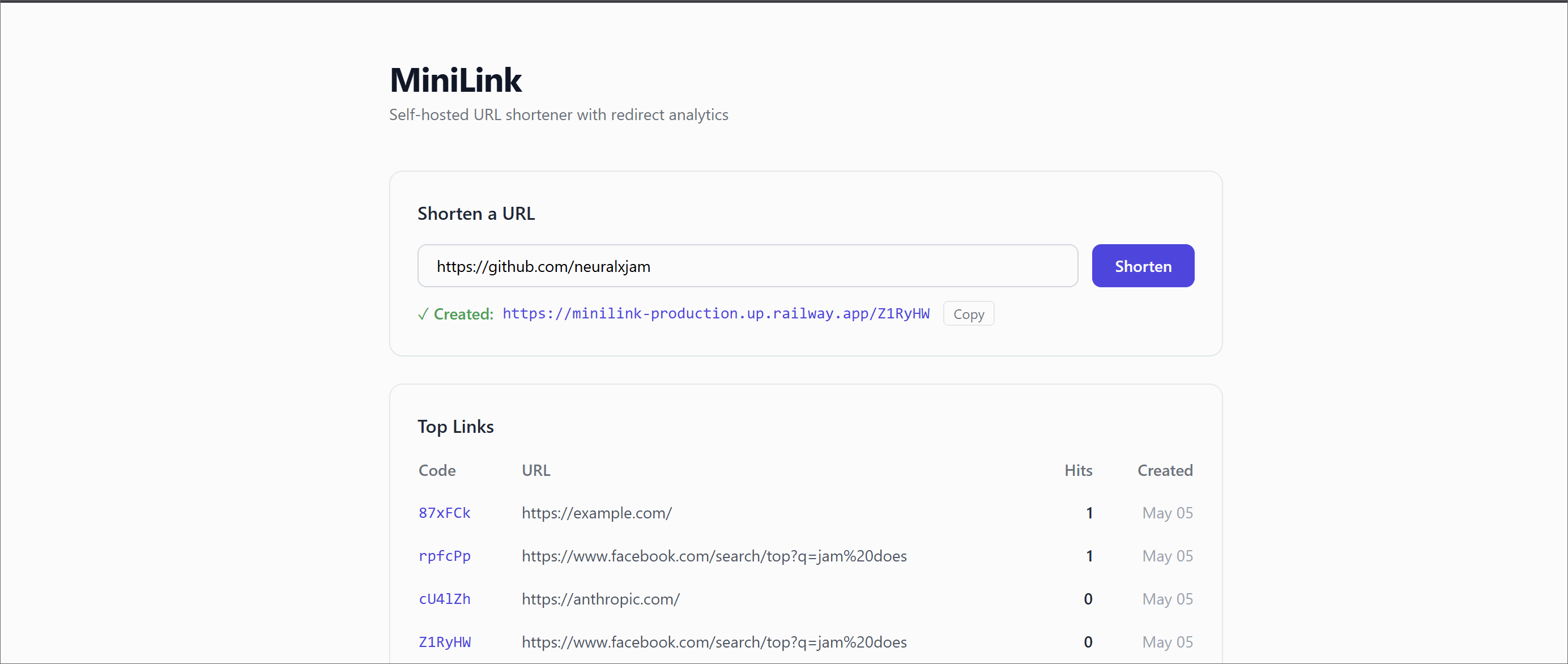 MiniLink — Containerized URL Shortener